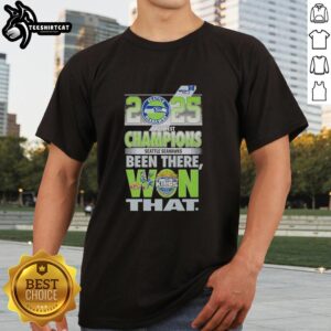 Original Seattle Seahawks NFC West Division Champions 'Been There Won That' 2025 T-shirt in blue and green design.