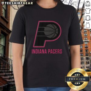 Premium Indiana Pacers Highlight Reel Ladies Tee showcasing vibrant team graphics for stylish female fans.