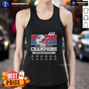 Stylish New England Patriots AFC Conference Champions 2025 helmet tank top, perfect for fans and summer events.