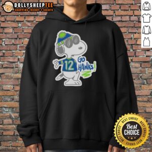 Alt Text: Premium Snoopy wearing a Seattle Seahawks hoodie, perfect for fans celebrating Game Day. Go Hawks!