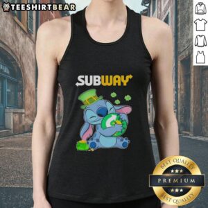 Alt Text: Stylish St. Patrick's Day tank top featuring a cute hug design and subway logo, perfect for festive celebrations.