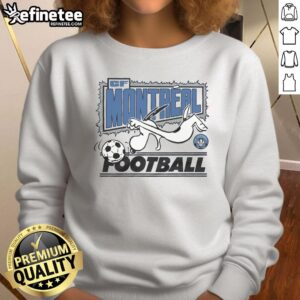 Good Peanuts Snoopy x CF Montreal sweatshirt featuring colorful design of Snoopy and team logo on soft fabric.