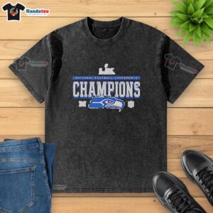 Seattle Seahawks NFC Champions Super Bowl LX washed t-shirt, featuring bold team graphics and a comfortable fit.
