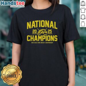 Official Western Michigan Broncos 2025 National Champions ladies tee showcasing team pride and championship spirit.