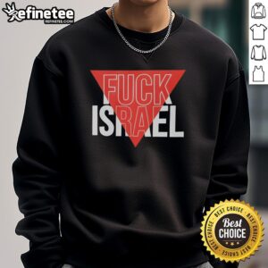 Stylish 'Pretty Fck Israel' sweatshirt featuring bold text design, perfect for making a statement in casual fashion.