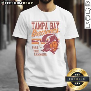 Alt Text: Premium Tampa Bay Buccaneers Spirit Script T-Shirt featuring bold team graphics and a comfortable fit for fans.