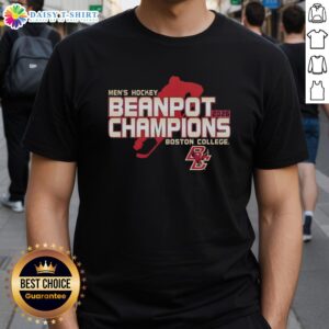 Boston College Eagles Men's Hockey 2026 Beanpot Champions locker room T-shirt showcasing team pride and victory.