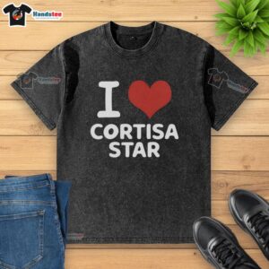 Good I Love Cortisa Star Rap Lovers washed t-shirt featuring a stylish graphic design perfect for music enthusiasts.
