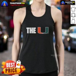 Alt Text: Good Miami Hurricanes NCAA The U logo tank top featuring vibrant colors and stylish design for fans.