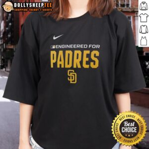 Official Engineered for San Diego Padres MLB logo ladies tee, featuring a stylish design perfect for Padres fans.