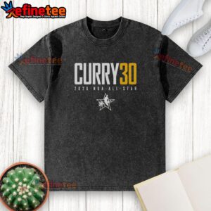 Alt Text: Original Steph Curry Golden State Warriors 2026 NBA All-Star Elite Washed T-Shirt featuring vibrant team colors.