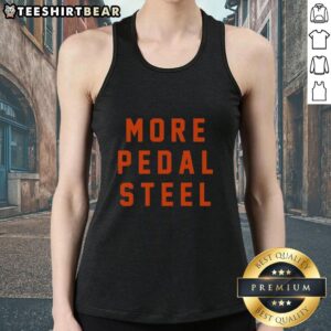Stylish Top More Pedal Steel Tank Top displayed on a model, perfect for music lovers and casual summer outfits.