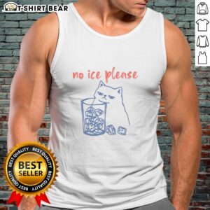 Cat tank top with 'Nice No ICE Please' slogan, perfect for cat lovers and summer fashion enthusiasts.
