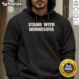 Cozy Nice Stand With Minnesota hoodie displayed on a wooden background, perfect for showcasing Minnesota pride.