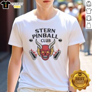 Original Stern Pinball Club Hellfire Club T-Shirt featuring vibrant graphics and a classic design for pinball enthusiasts.