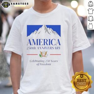 Alt Text: Good America 250th Anniversary Mountain Beer T-Shirt celebrating 250 years of freedom with a vibrant design.