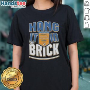 2025 National Champions Ladies Tee from Bobcat Collective, featuring 'Hang It In The Brick' design for football fans.