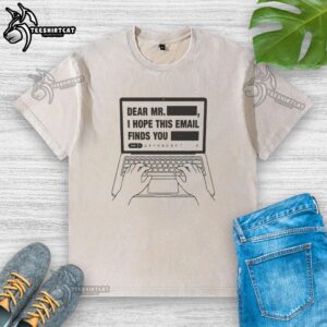 Original Dear Mr. Redacted washed t-shirt featuring a unique design, perfect for casual wear and fan merchandise.