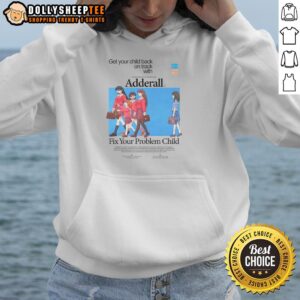 Child wearing Azu Adderall hoodie, focusing on studies, promoting back-to-school motivation and organization.