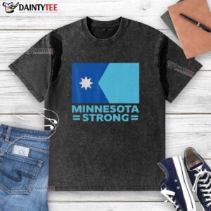 Nice Minnesota Strong Flag Washed T-Shirt featuring a vibrant design celebrating Minnesota pride and resilience.