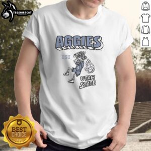 Original Utah State Aggies Skeleton T-Shirt featuring a unique skull design for fans and supporters of the Aggies.