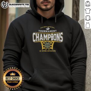 Original UC Irvine Anteaters Men's Basketball 2026 Big West Conference Tournament Champions Hoodie in navy blue.