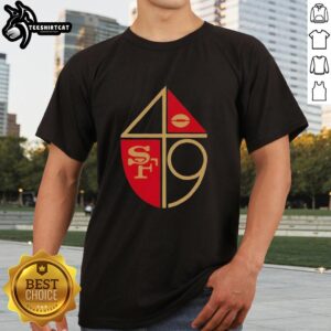 Alt Text: Retro San Francisco 49ers Football 1965 logo T-shirt showcasing vintage design and team spirit for fans.