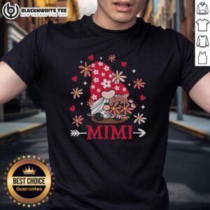 Awesome Mimi Valentine Gnome T-Shirt featuring cute love hearts for a perfect Valentine's Day gift.