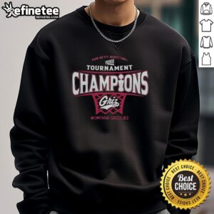 Premium Montana Grizzlies men's basketball sweatshirt celebrating 2026 Big Sky Conference Tournament champions.