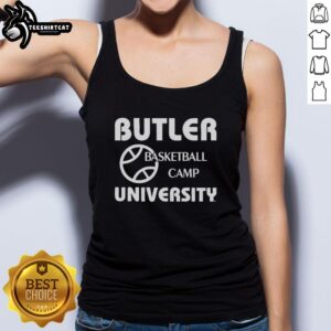Alt Text: Top Butler University Basketball Camp tank top featuring team colors and logo, perfect for fans and campers.
