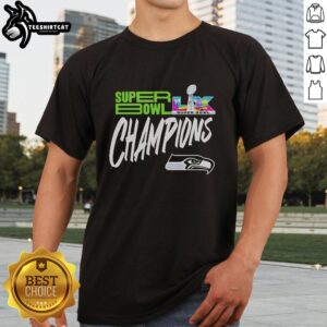 Alt Text: Hot Seattle Seahawks Super Bowl LX Champions 2026 logo styled T-shirt featuring vibrant team colors and design.