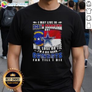 Die Hard Dallas Cowboys Fan T-Shirt with football flag design, perfect for North Carolina supporters. Show your team pride!