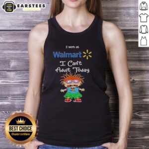 Awesome Chuckie Finster tank top featuring 'I Work at Walmart, I Can't Adult Today' design, perfect for casual wear.