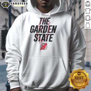 Nice New Jersey Devils hoodie featuring The Garden State outline design, perfect for fans and casual wear.