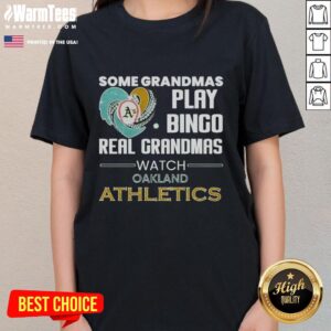 Good Oakland Athletics tee featuring a heart-shaped design with grandmas playing bingo, perfect for fans and grandmas alike.