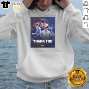 Official Bills Thank You Coach McDermott Hoodie in blue, showcasing team spirit and appreciation for Coach McDermott.