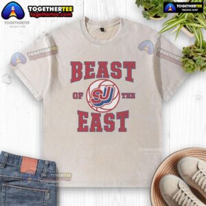 Nice St. Johns Basketball Beast of the East washed t-shirt featuring vibrant team colors and logo for fans.