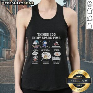 Pretty things I do in my spare time: Snoopy ice hockey tank top featuring a playful design for casual wear.