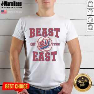 Alt Text: Original St. John's Basketball Beast of the East T-Shirt featuring vibrant team colors and logo design.