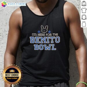 Original Bunny I'm Here for the Benito Bowl tank top featuring a playful design and vibrant colors.