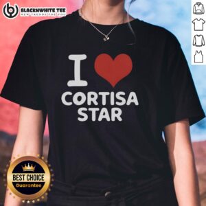 Nice I Love Cortisa Star Rap Lovers Ladies Tee featuring a stylish design perfect for rap music enthusiasts.