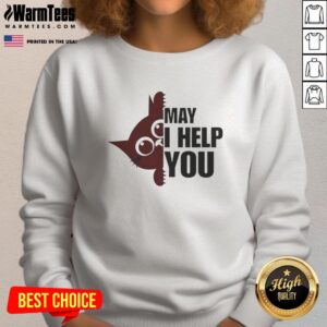 Cozy Nice Cat May I Help You sweatshirt featuring a playful cat graphic, perfect for casual wear and cat lovers.