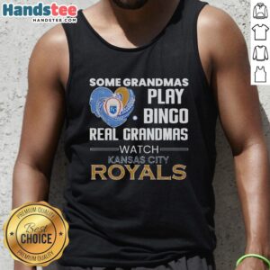 Official Kansas City Royals heart-shaped tank top for grandmas who love baseball and bingo.