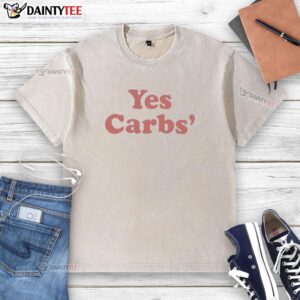 Nice Yes Carbs Ringer Washed T-Shirt featuring a stylish design perfect for casual wear and food enthusiasts.