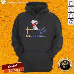 Premium Los Angeles Rams Snoopy Hugs Heart Faith Rams Love T-Shirt - Image 2