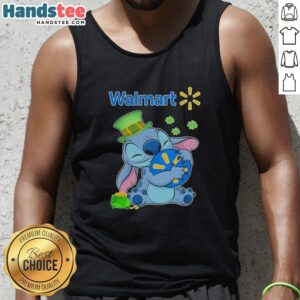 Premium Stitch St. Patrick's Hug tank top featuring Walmart logo, perfect for festive celebrations and casual wear.