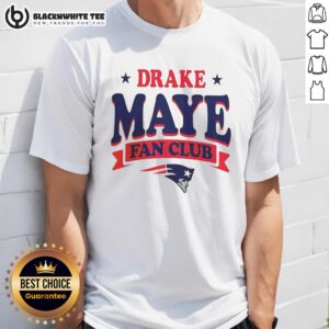 Alt Text: Awesome New England Patriots Drake Maye Fan Club T-Shirt featuring vibrant team colors and a bold design.