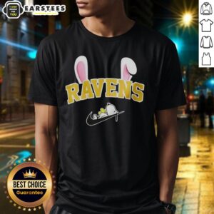 Awesome Baltimore Ravens X Snoopy Happy Easter T-Shirt featuring vibrant graphics for fans celebrating the holiday.
