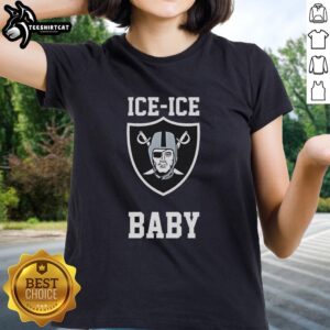 Alt Text: Top Las Vegas Raiders Ice Ice Baby Ladies Tee featuring stylish design and team logo for passionate fans.
