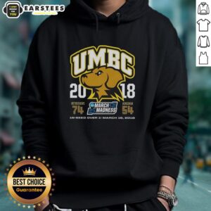 Hot UMBC Retrievers beat Virginia Cavaliers NCAA Division I 2018 hoodie featuring team logo and vibrant colors.